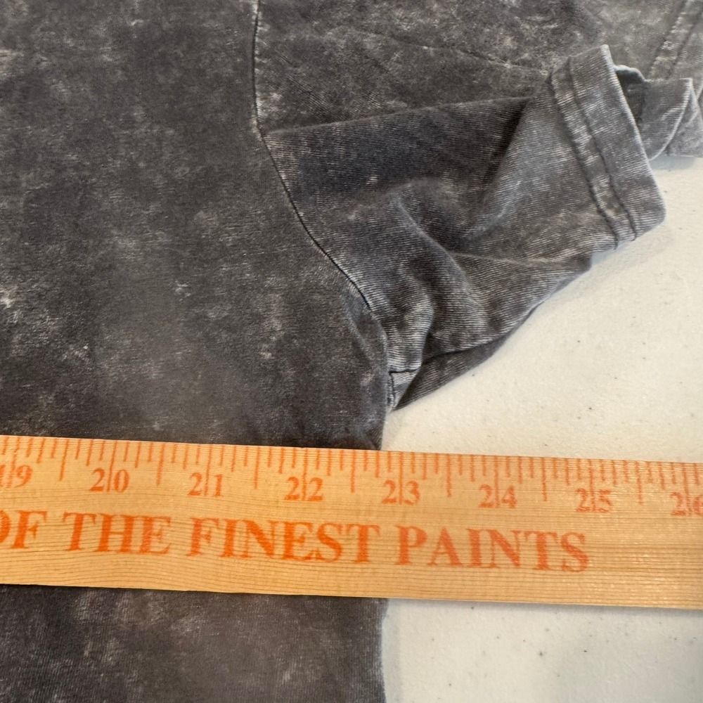 7 For All Mankind Womens Acid Wash Pocket Tee Grey Cotton Short Sleeve Size L - Picture 4 of 7